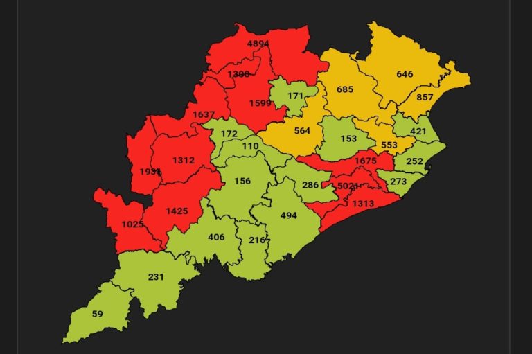 11 Odisha Districts In COVID-19 Red Zone; 5021 Active Cases In Khurda