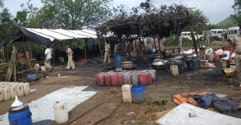Raid on illegal liquor making unit