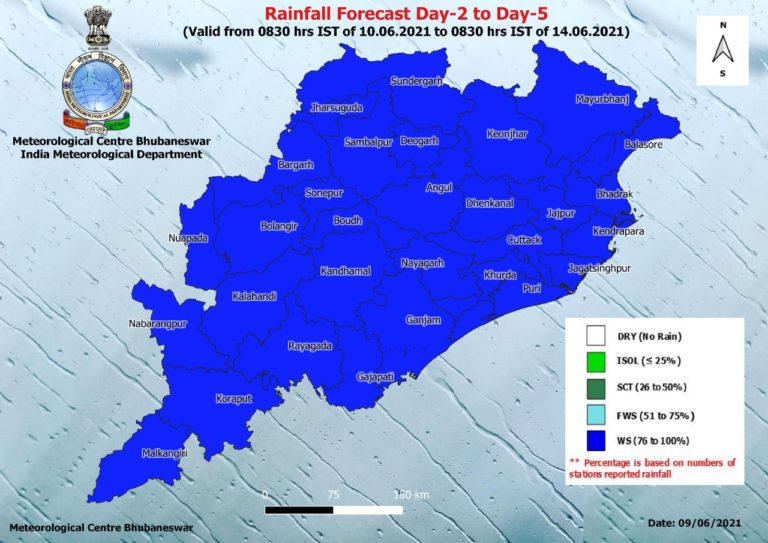 Very Heavy Rain & Gusty Wind Of 60 Kmph To Lash Odisha From Tomorrow