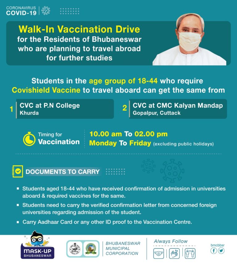 Covishield Norms Relaxed For Foreign-Bound Students From Bhubaneswar