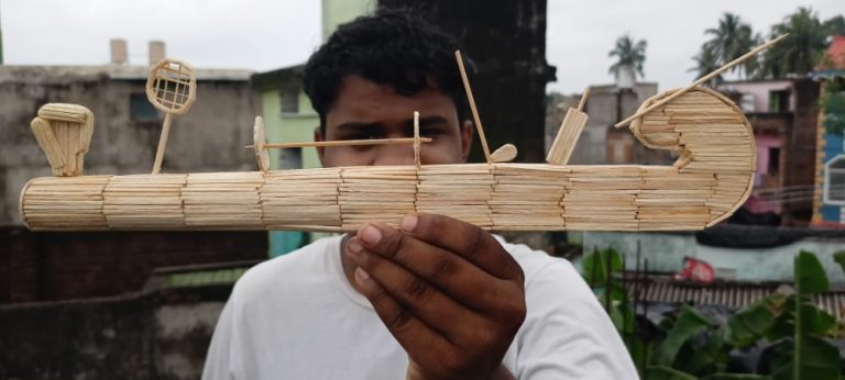 Young Artist Of Puri Makes Miniature Model Of Hockey Stick With Matchsticks On National Sports Day