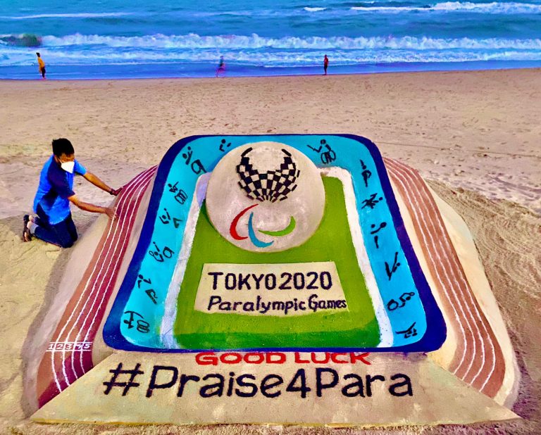 Praises Pour In For Sudarsan Pattnaik’s ‘Good Luck’ Sand Art For Tokyo Paralympics