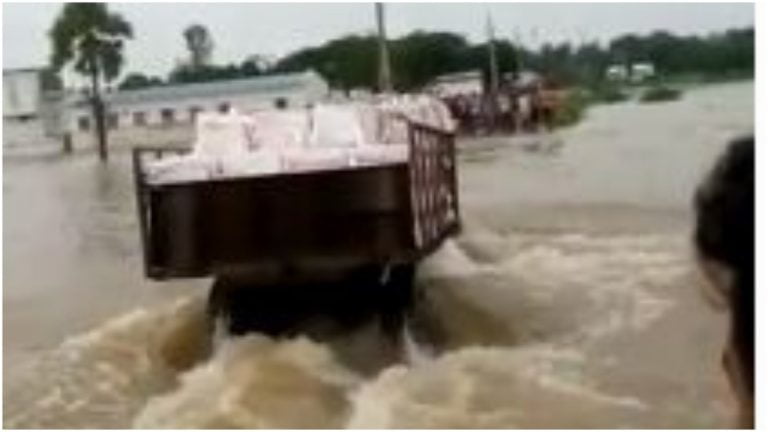 Fish-Laden Tractor Swept Away In River Jalaka In Odisha’s Balasore