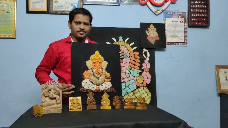 Ganesh idol with crops