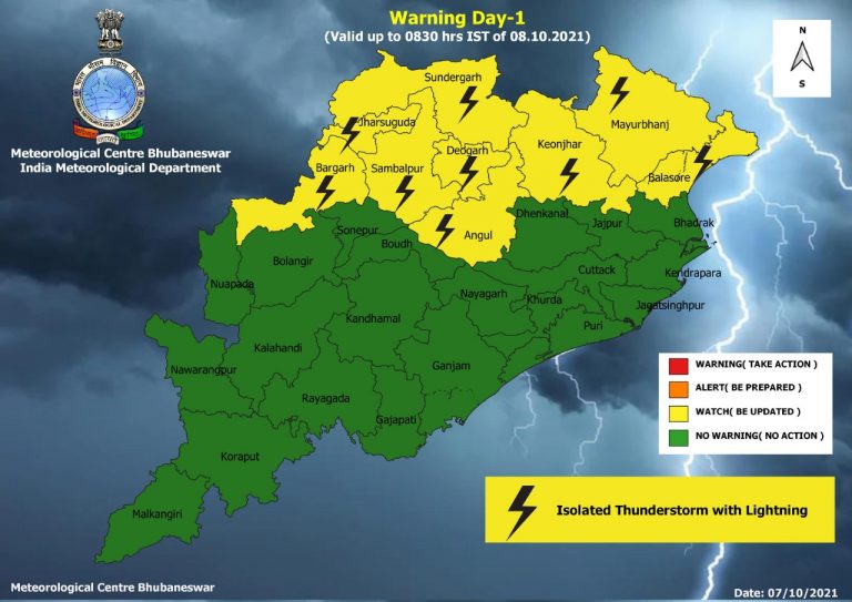 Thunder & Lightning To Hit These Odisha Districts In Next Two Days