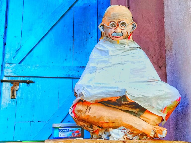 Gandhi Jayanti: Puri Artist Creates Father Of Nation’s Statue With Old Newspapers