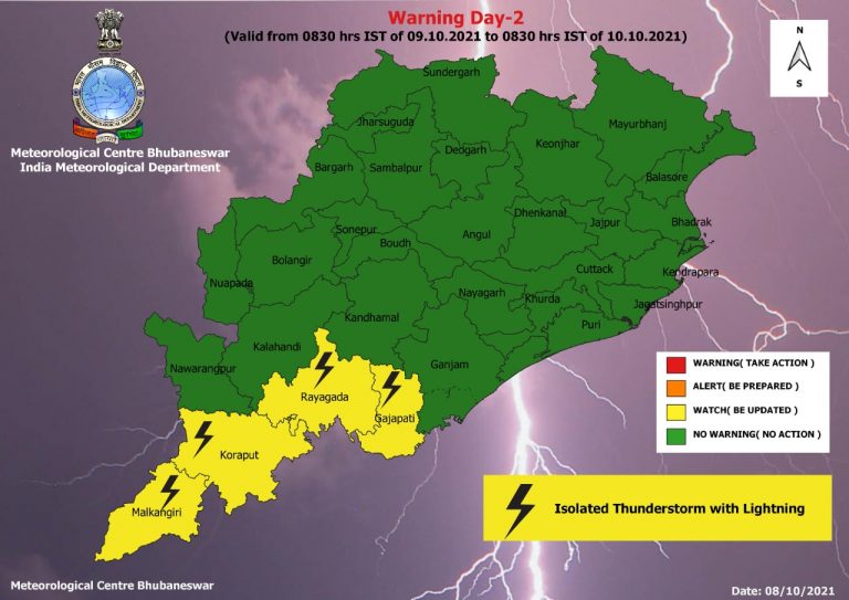 Thunder & Lightning To Strike These Odisha Districts