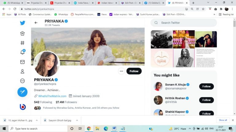 Priyanka Twitter