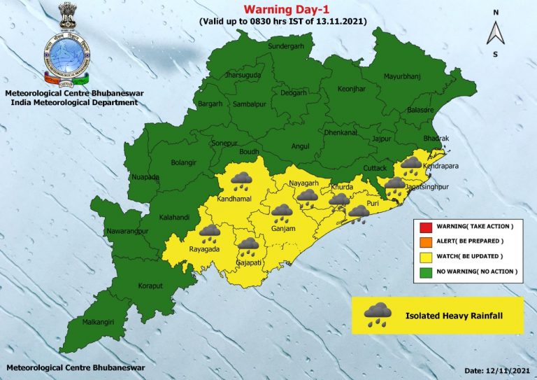 Heavy Rain Likely In Khurda & 8 Other Odisha Districts In Next 24 Hours