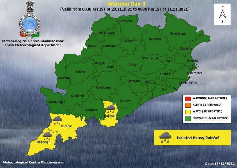 Depression Over BoB: Heavy Rain To Lash 3 Odisha Districts; Night Temp To Fall From Nov 25