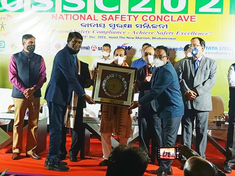 JSW Steel’s Jajang Mines & PPL Presented Kalinga Safety Award-2021 In Bhubaneswar