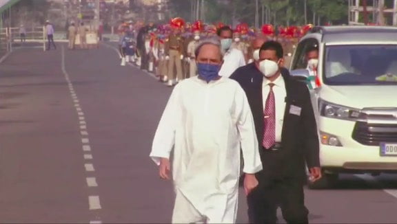 Naveen Patnaik at state-level Republic Day function in Bhubaneswar on January 22, 2022