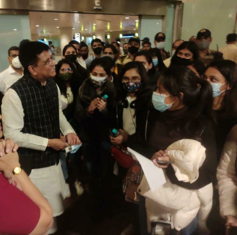 Goyal welcomes back students from ukraine