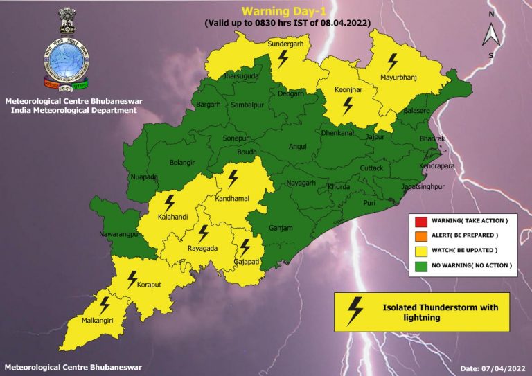 These Odisha Districts To Receive Rain & Thunderstorm In Next 48 Hours