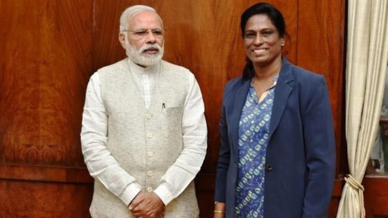 PT Usha with PM Modi