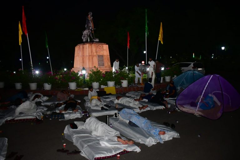 AAP overnight dharna