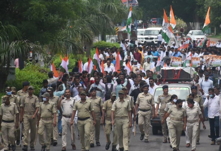 Statewide Protest By Odisha Congress Against Price Rise, Unemployment
