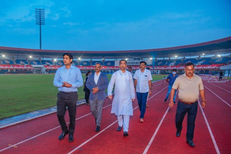 AIFF president Chaubey at kalinga stadium
