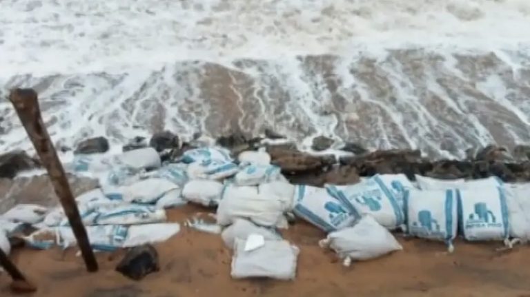 High Tide Washes Away Guard Wall On Puri-Konark Marine Drive