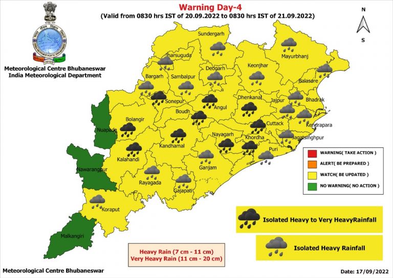 7th Low Pressure Of Monsoon Over Bay, Extreme Rain Spells In Odisha Till Sept 21