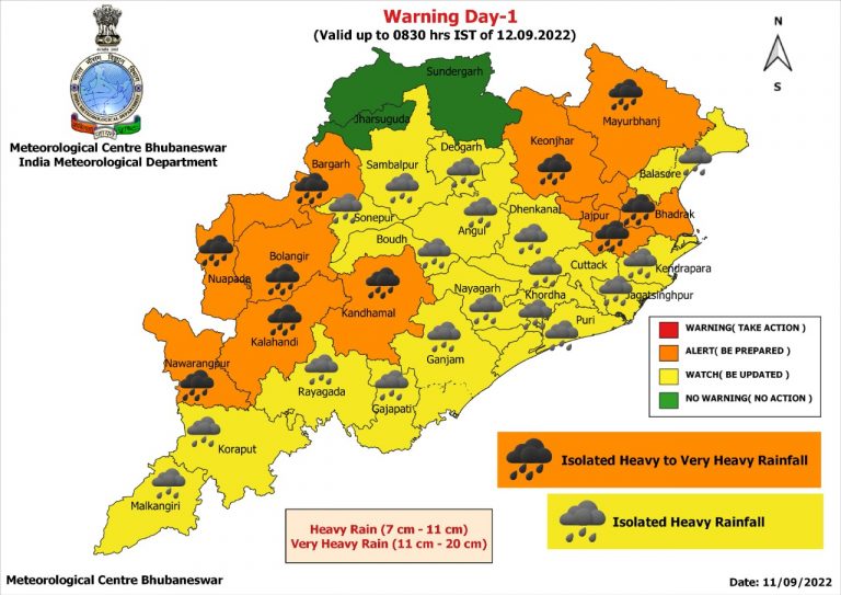 Heavy Rain Triggered By Depression To Lash Odisha For 3 Days, Squall@60Kmph