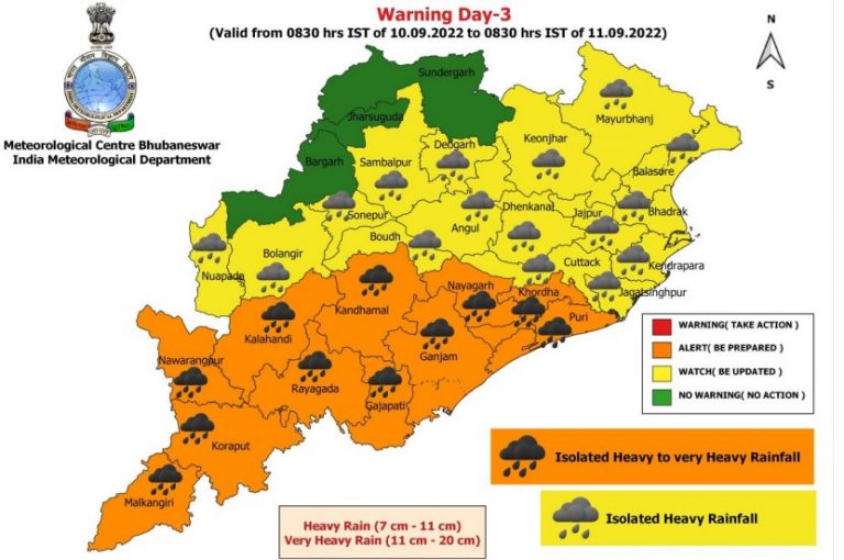 Low Pressure To Trigger Intense Rain In Odisha Again; Khurda, Puri & Cuttack On Orange Alert