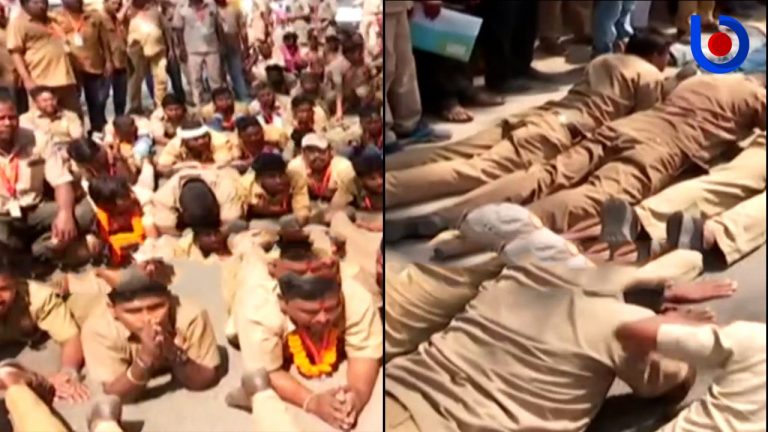 Unique Protest By Odisha Drivers Demanding Insurance Coverage, Pension