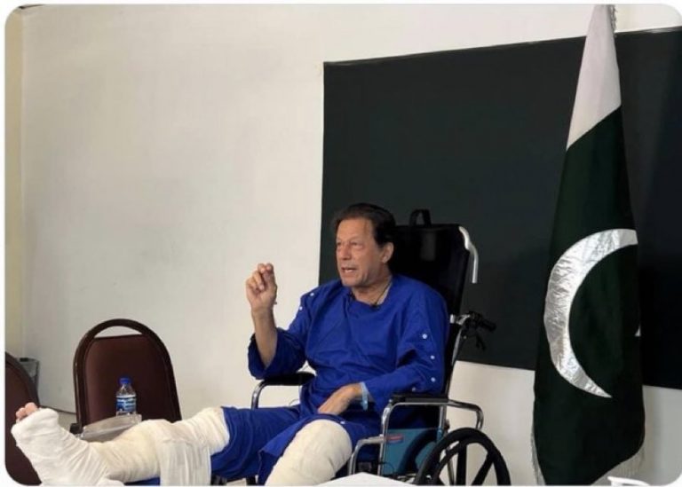 Imran khan speaks from hospital