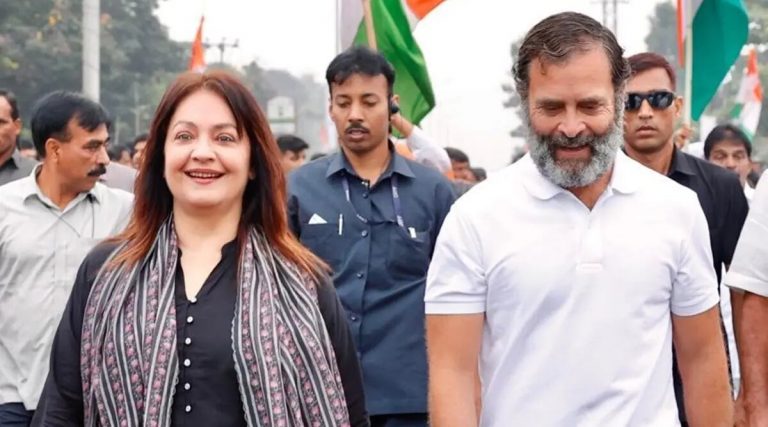 Bollywood’s Pooja Bhatt Joins Rahul Gandhi On ‘Bharat Jodo Yatra’ In Hyderabad