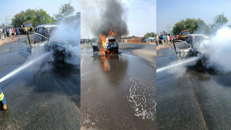 Moving Car Catches Fire In Bhubaneswar; Occupants Safe