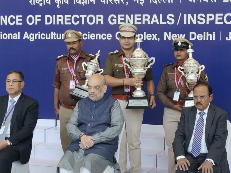 Aska IIC Receives Best Police Station Trophy From Amit Shah
