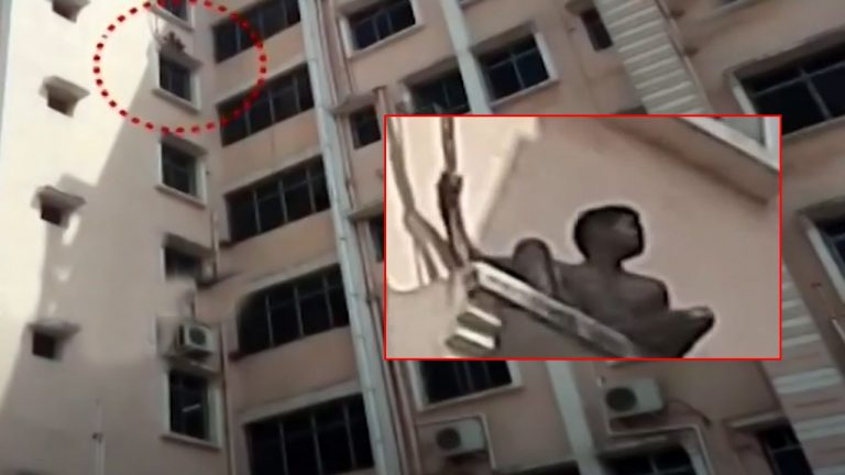 Firemen Rescue Patient Who Got Stuck On 5th Floor Window Visor At Jharsuguda Hospital In Odisha