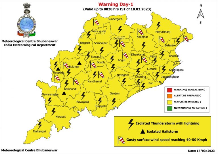IMD Forecasts Thunderstorm & Widespread Rainfall In Odisha For 3 Days