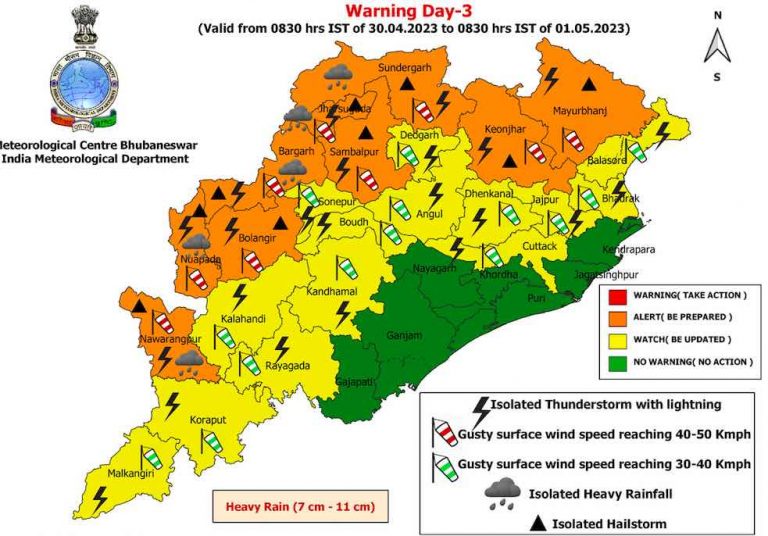 Thunderstorm Activity To Continue In Odisha With Hail & Gusty Wind; Heavy Rain Likely On April 30