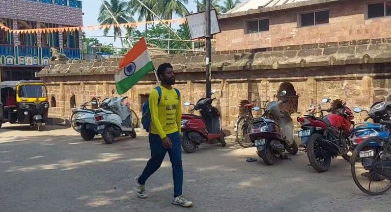 Mysore Youth In Odisha After Walking Through 6 States To Promote Yoga, Eco Protection