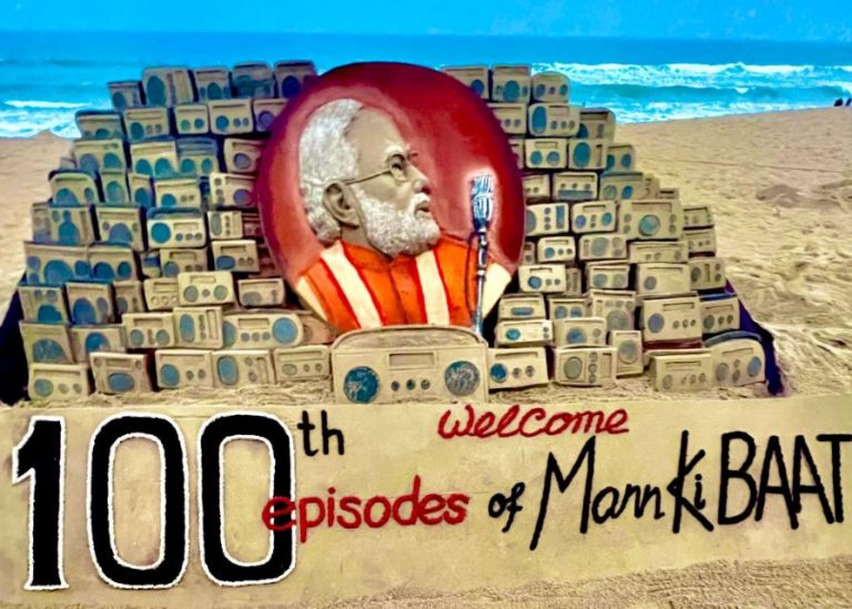 100 Sand Radios By Odisha Artist For 100th Episode Of PM’s ‘Mann Ki Baat’