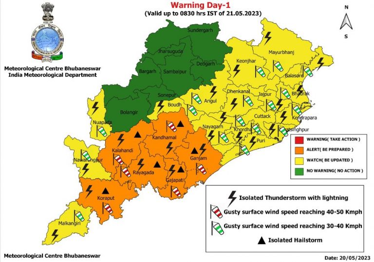Odisha To Encounter Thunderstorms For 5 Days; Temperature To Remain Above 42 Degree C
