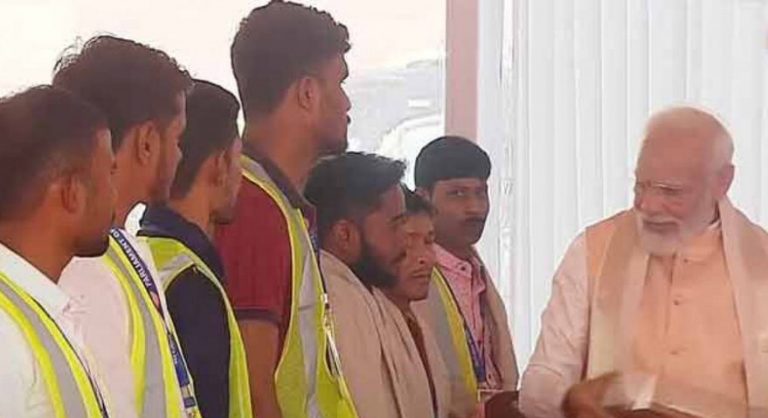 PM Modi Felicitates Odia Worker For Key Role In New Parliament Building Construction