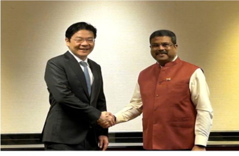 dharmendra pradhan visit to singapore