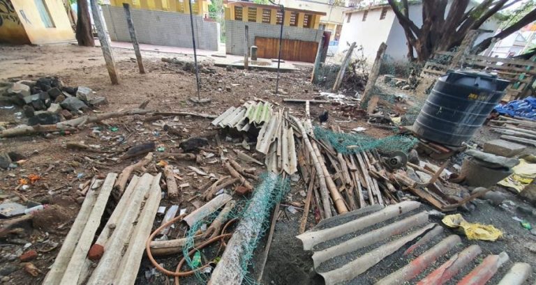 Biogas area behind toilets Coimbatore