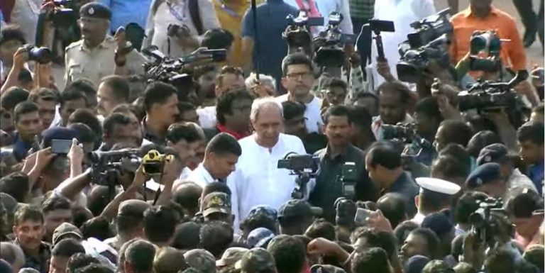 Odisha CM Naveen Patnaik Mingles With Masses To Touch Lord Jagannath’s Chariot During Puri Rath Yatra