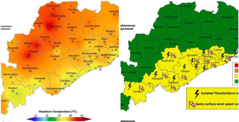 Mercury Soars Past 42°C In Odisha By 2.30PM; Thunderstorm, Gusty Wind Alert Continues