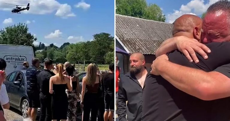 Man reaches his funeral in copter