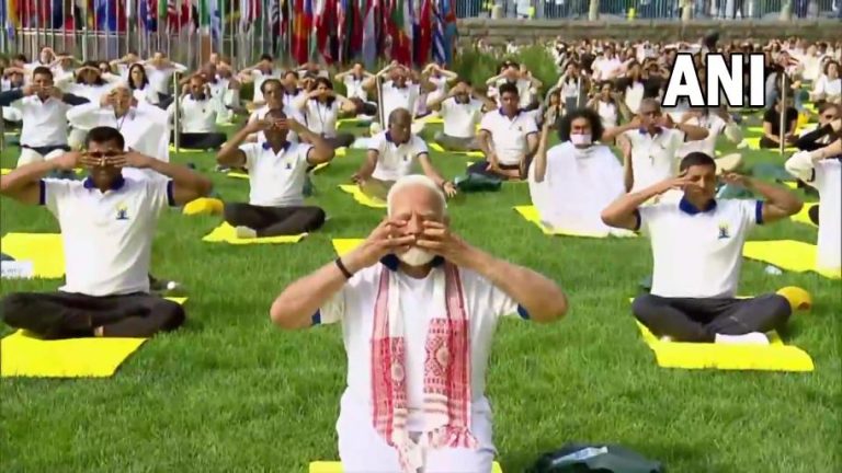 PM Modi performs yoga