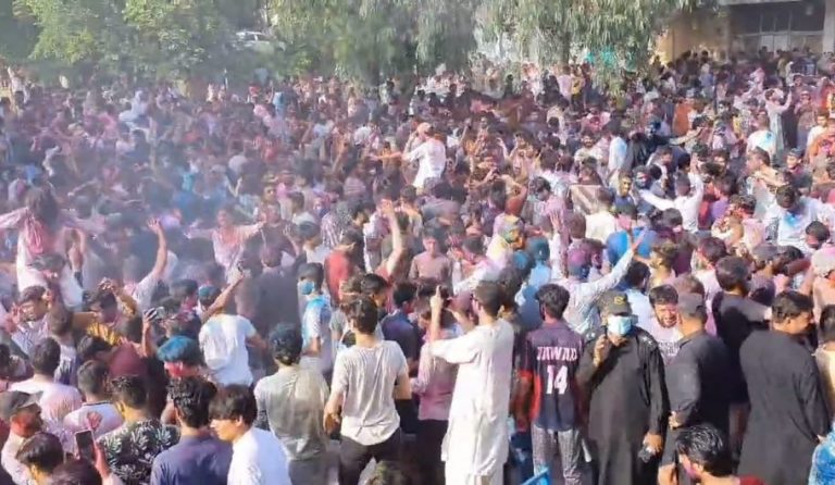 Quaid-I-Azam univ Holi celebration