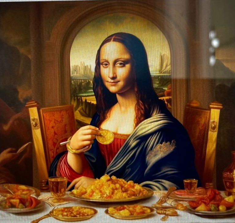 Mona Lisa Enjoys Indian Food; Courtesy, Chef Vikas Khanna!