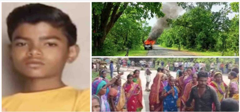 Odisha: Missing Boy’s Mutilated Body Found Hanging In Forest; Locals Block Road, Set Afire Police Van