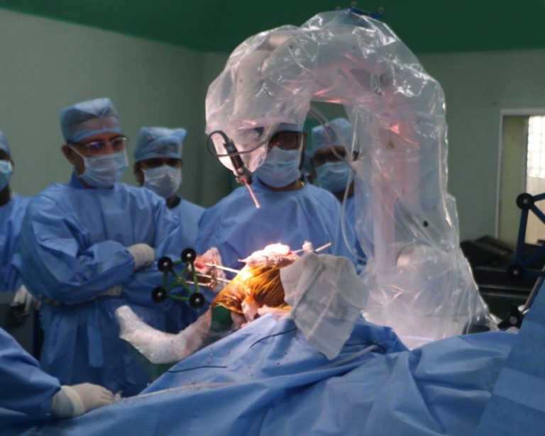 Robotic assisted knee replacement surgery