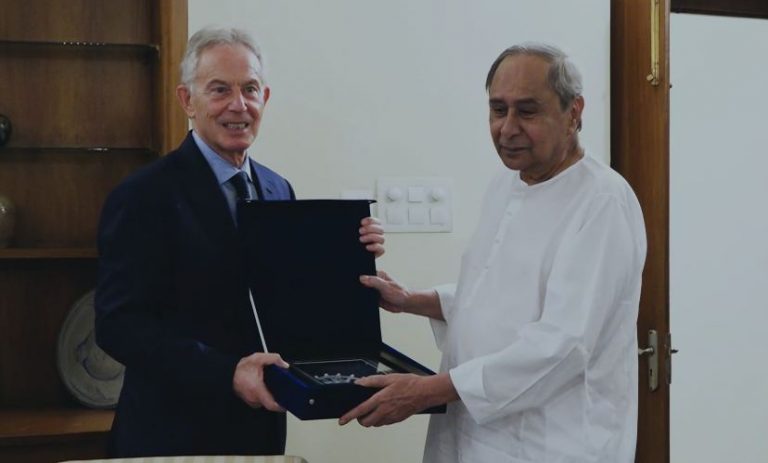 Former British PM Tony Blair Meets Odisha CM Naveen Patnaik In Bhubaneswar