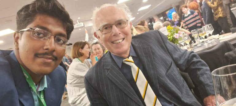 KIIT's Snehadeep with Nobel laureate Dr James Peebles